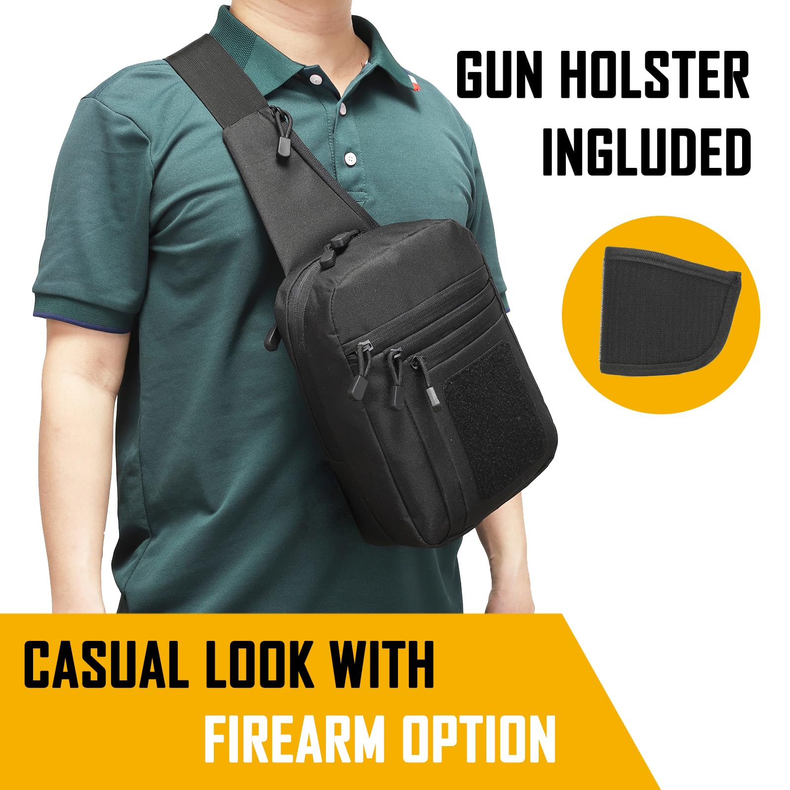 Edc Concealed Carry - Concealed Carry Crossbody Bag for Men,