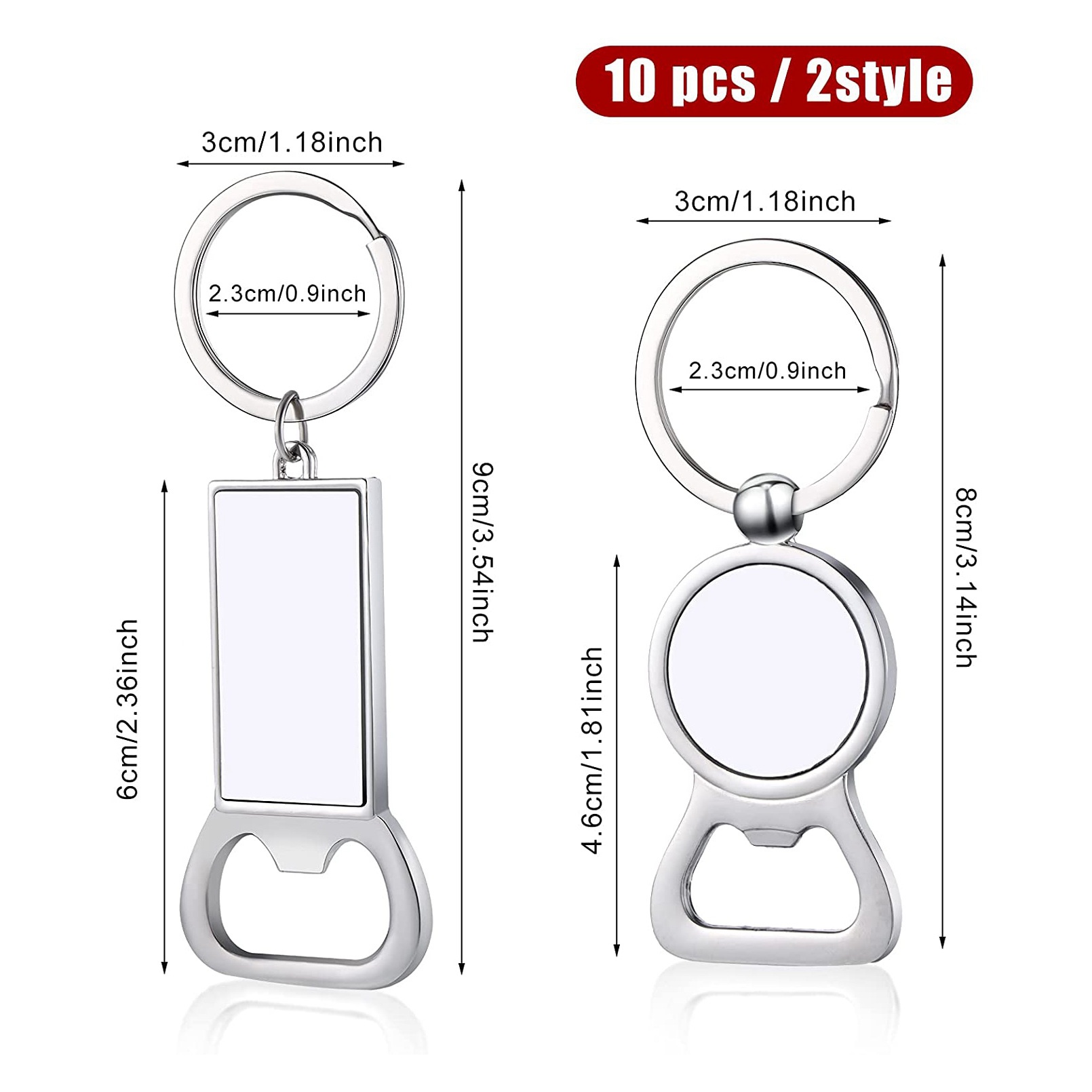 AED7-10 Pcs Sublimation Blank  - огляд і ціна Bottle Opener Keyring